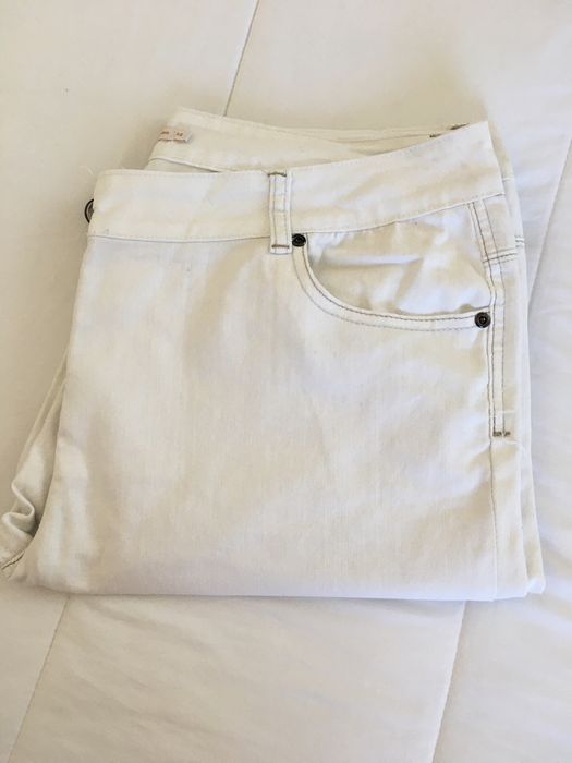 Calças brancas algodão / ganga