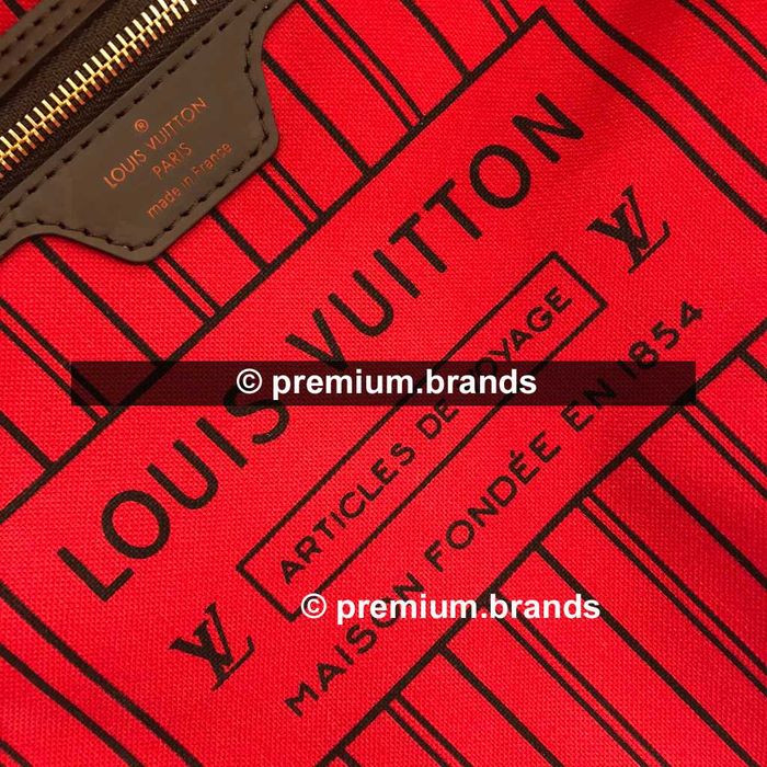Torebka Louis Vuitton Neverfull MM canvas Damier Ebene/skóra naturalna