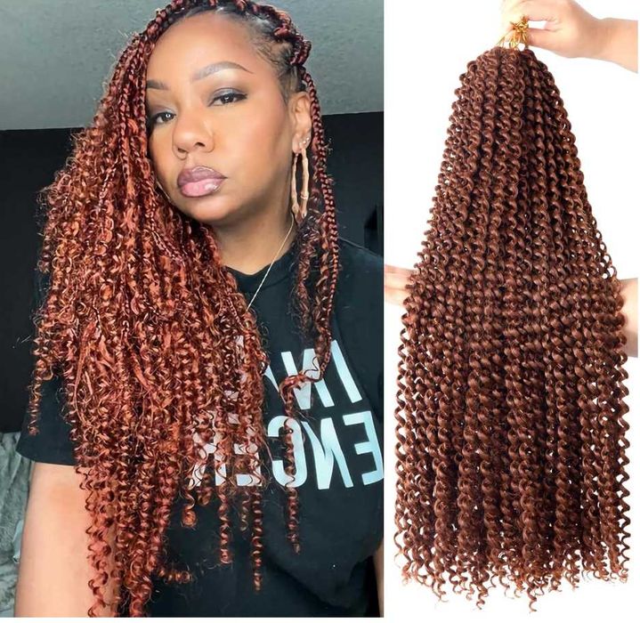 Włosy Syntetyczne LOKI Water Wave 60cm Miedziany Rudy - Zestaw 6 paczek