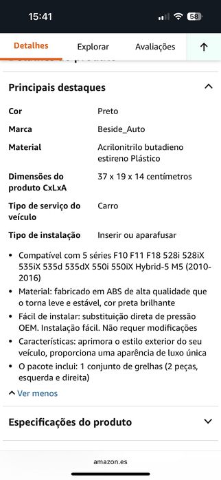 Grelha dianteira carro