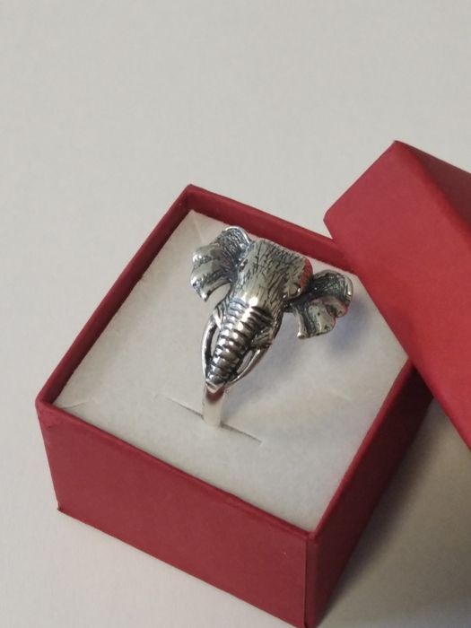 Srebrny pierścionek słoń, srebro 925, rozm 23