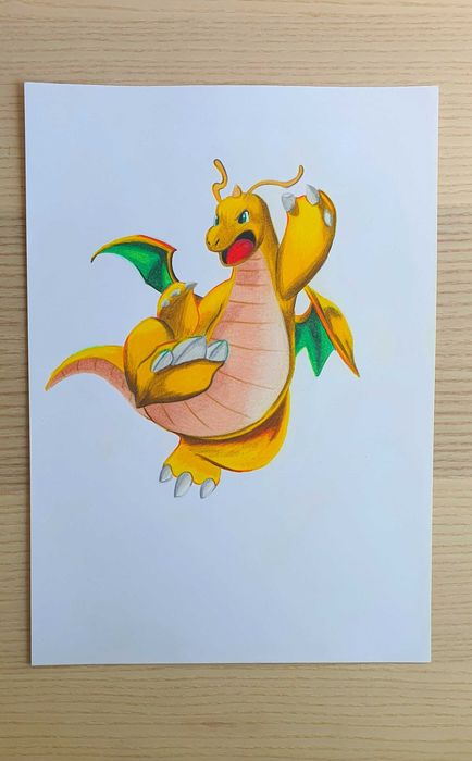 Desenho Pokémon - Dragonite (Original & Digital)