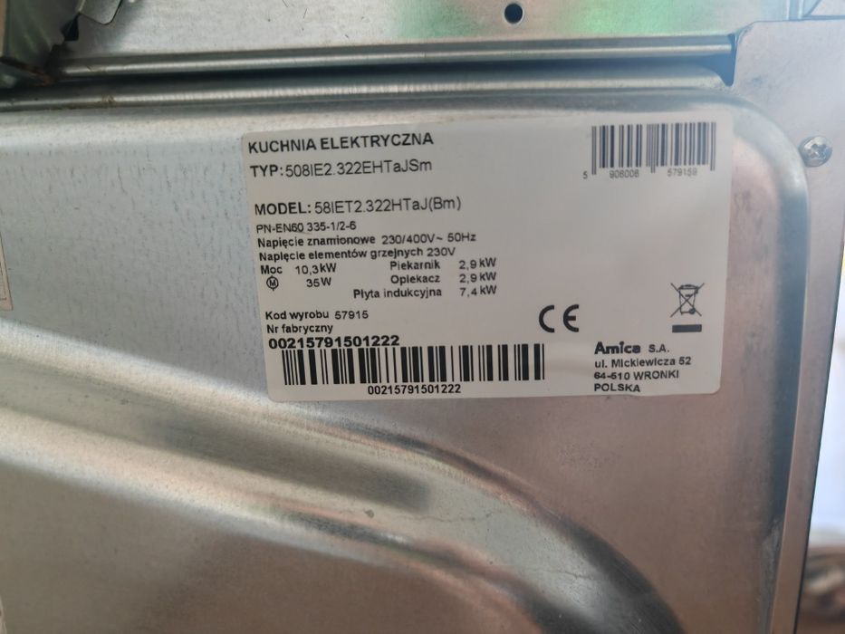 Kuchnia indukcyjna Amica