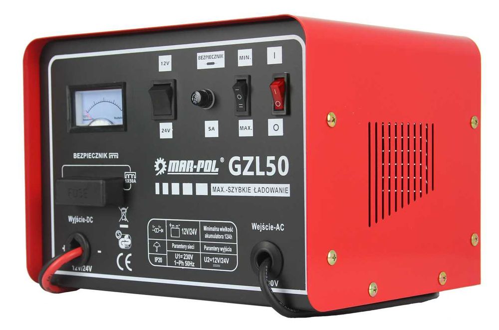 Prostownik Glz-50 samochodowy szybkie ładowanie rozruch 12 24V