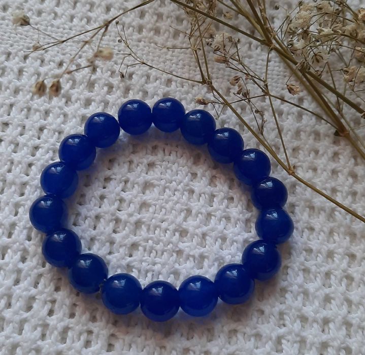 Sodalit kamienie naturalne piękna bransoletka niebieski kamień