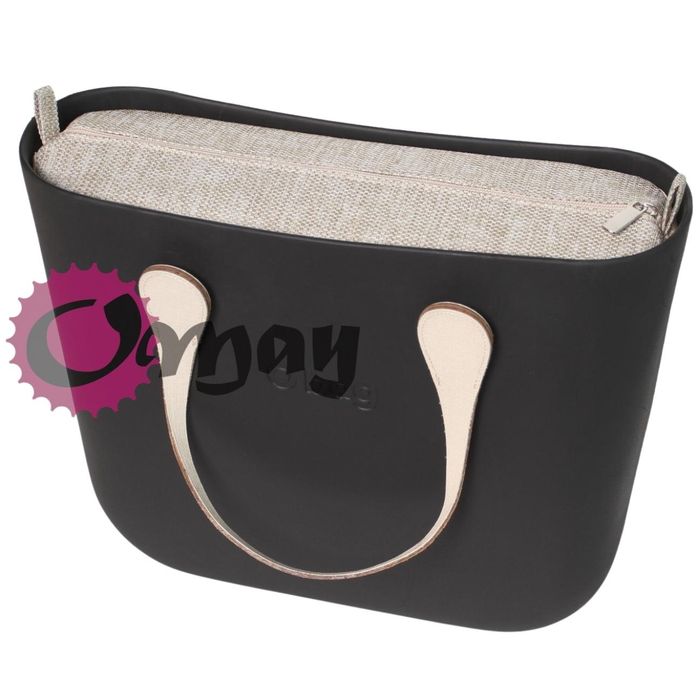 Naturalny organizer do OBAG STANDARD beż struktura 2 kieszenie OMAY