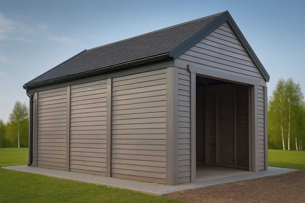 Garaż drewniany typu stodoła