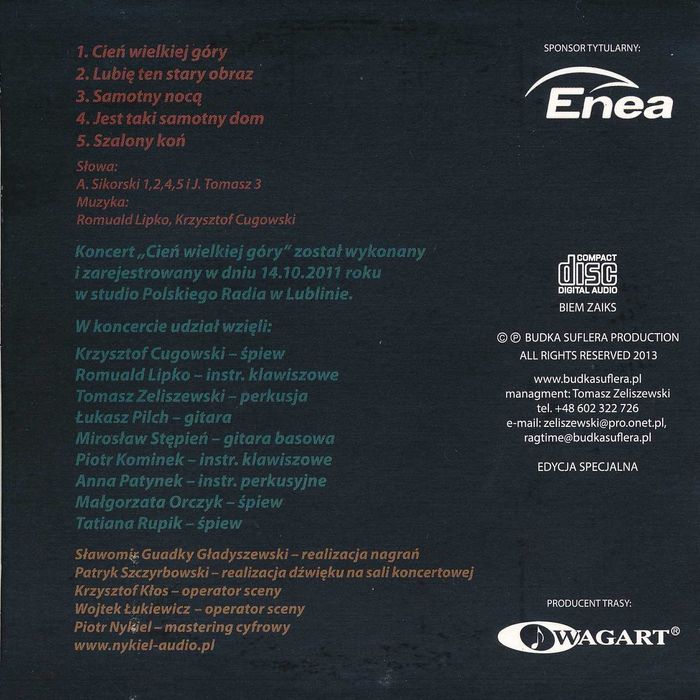 nowa płyta CD Budka Suflera – Cień Wielkiej Góry LIVE 2011