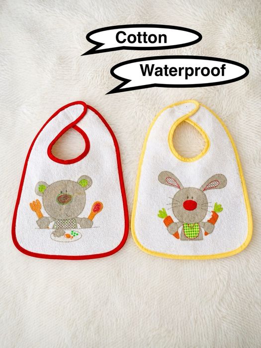 Nowe śliniaki 2 szt SMIKI bawełna wodoodporne miękkie