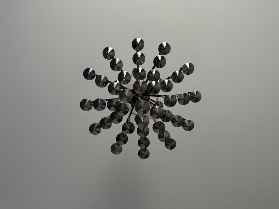 Lampa sufitowa, glamour, kryształy, grafit