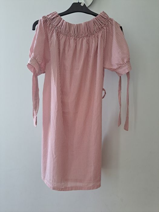 Vestido s bordeaux e branco