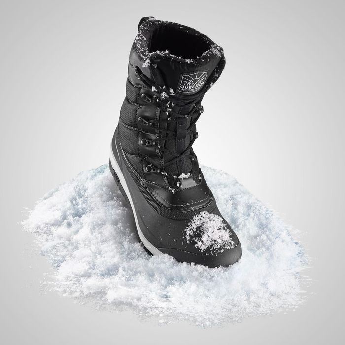 Botas Quentes e Impermeáveis de Caminhada na Neve Homem NH500 Preto