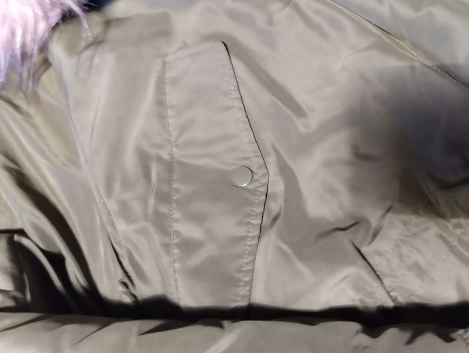 Zimowa Kurtka H&M khaki z kapturem rozmiar S
