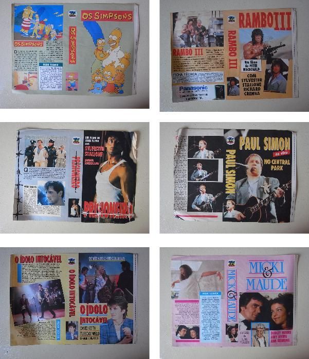 capas cassetes vhs vintage
