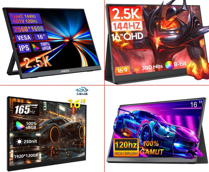 Портативний монітор дисплей 16″ 144Hz 2.5K IPS Anmite / ARZOPA / ZSUS