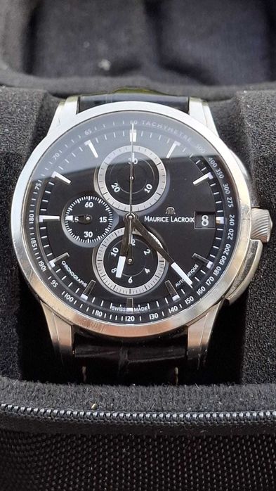 Zegarek Maurice Lacroix Pontos Chronographe Valgranges Czarny/Skóra Ø47 mm