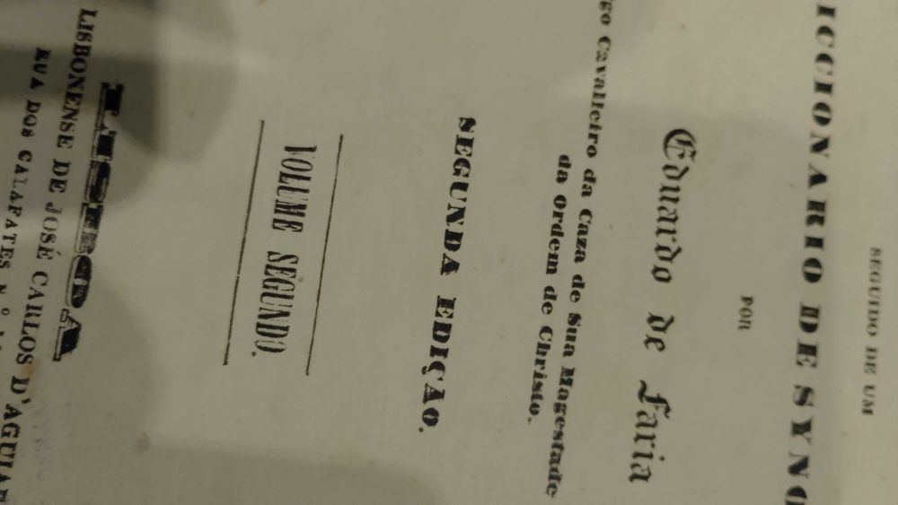 Dicionário 1851 Eduardo de Faria 2º Volume