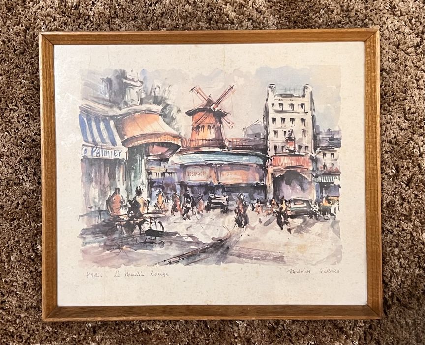 Quadro “Paris Moulin Rouge” assinado por  Marius Girard.