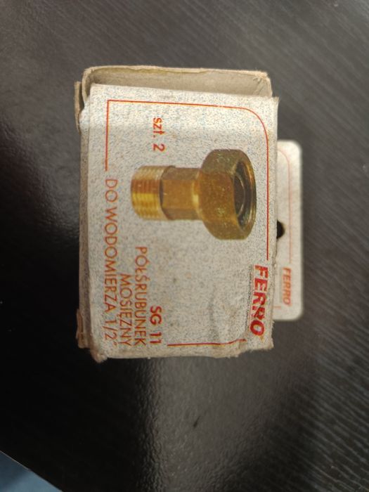 Półśrubunek mosiężny do wodomierza 1/2"