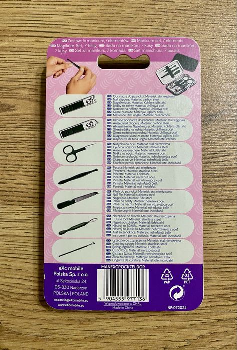 Nowy, nieotwierany zestaw do manicure 7 elementów