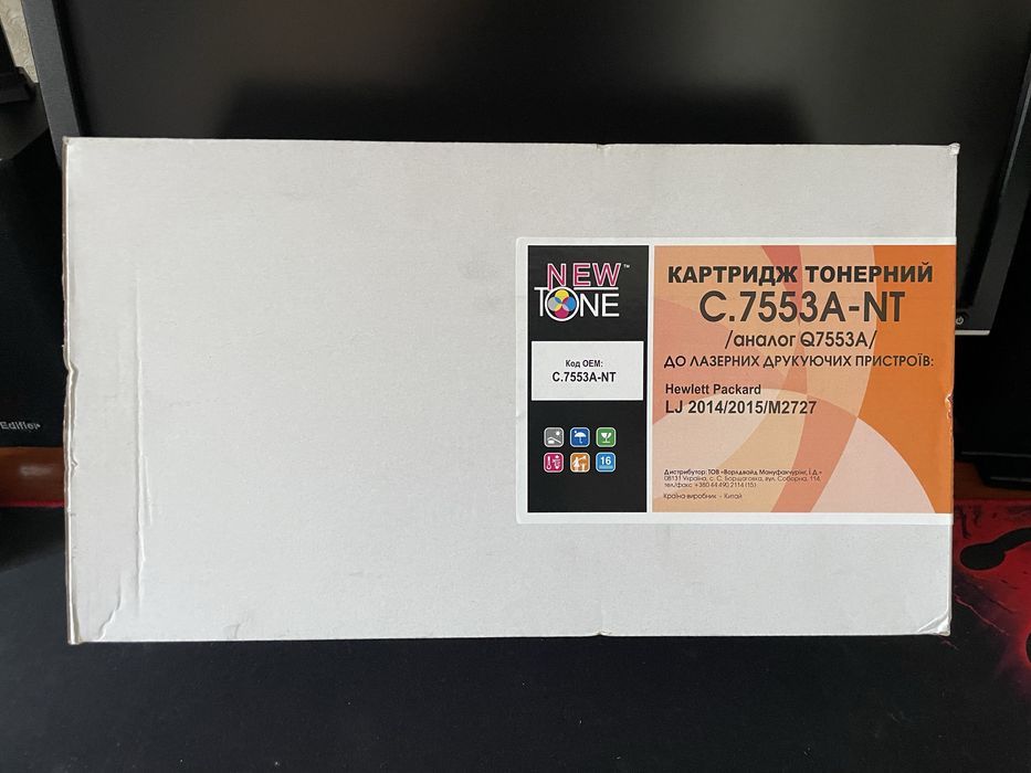 Картридж NewTone для принтера HP LJ P2015/2014/M2727 (C.7553A-NT)