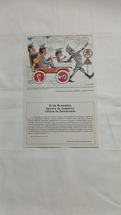 Panfletos da campanha do Almirante Pinheiro de Azevedo. 1975.