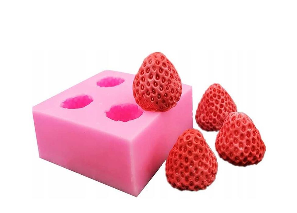 Forma silikonowa  truskawka owoce dekoracja masa tort urodziny