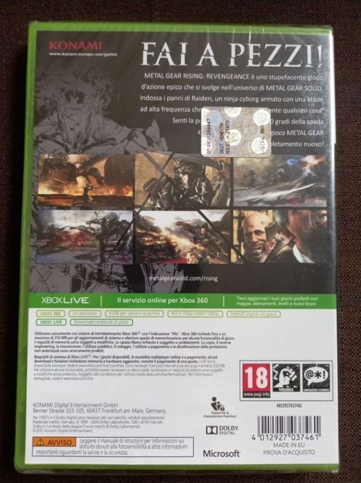 Nowa!!! Gra Metal Gear Rising Revengeance na konsole xbox 360