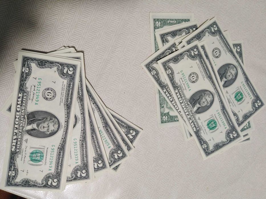 БАНКНОТЫ 2 dollars USA в отличном состоянии.
