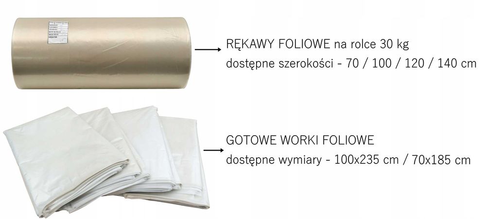 RĘKAW FOLIOWY DUŻY NA KG na śmieci granulat trociny STYROPIAN