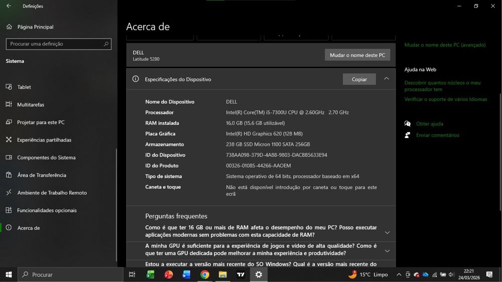 Portátil Dell Latitute 5280
