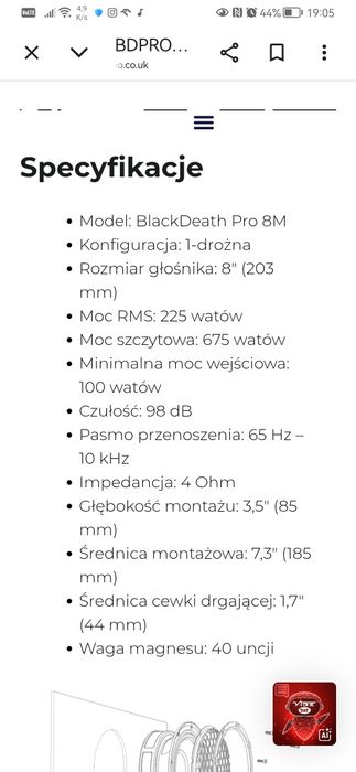 Głośniki samochodowe Vibe Blackdeath BDPRO 8M-V9   (675watts)