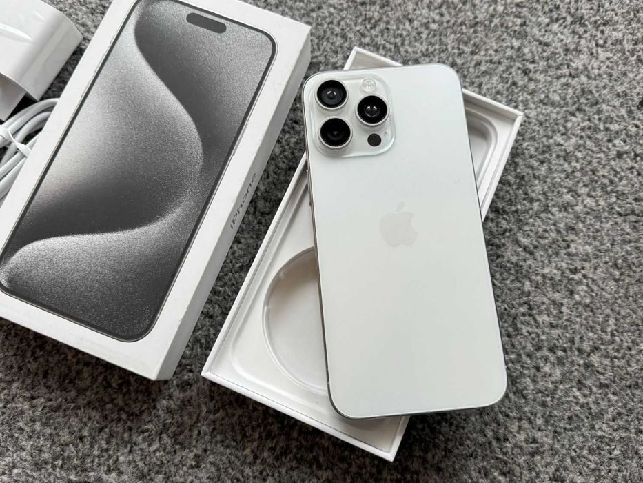 iPhone 15 Pro Max 256GB WHITE BIAŁY Silver Bat97% Gwarancja FV