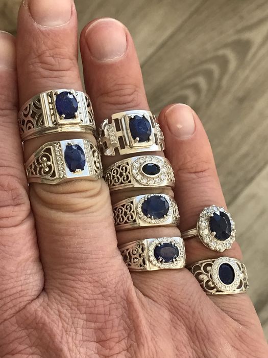 Кольца сапфир серебро