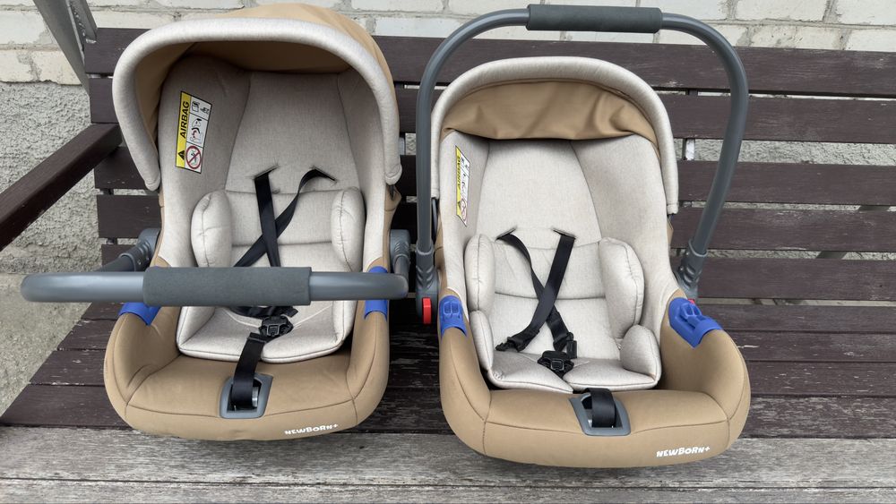 Автолюлька переноска Newborn+ кат. 0+ пісочного кольору