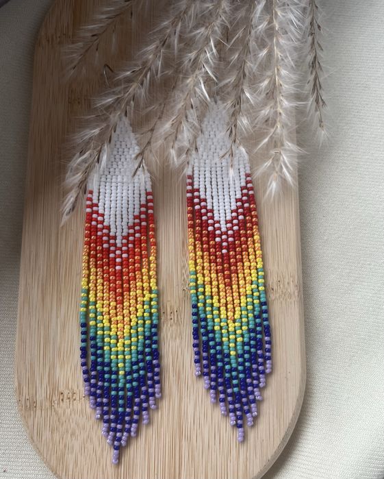 Kolczyki z japońskich koralików.