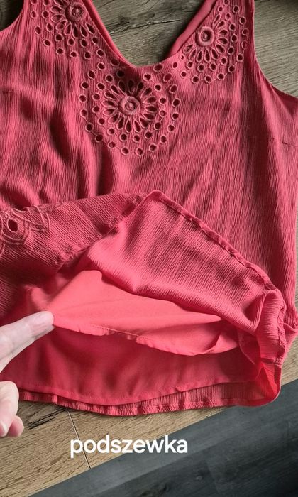 Bluzka Desigual haft ażurowy podszewka rozm. M