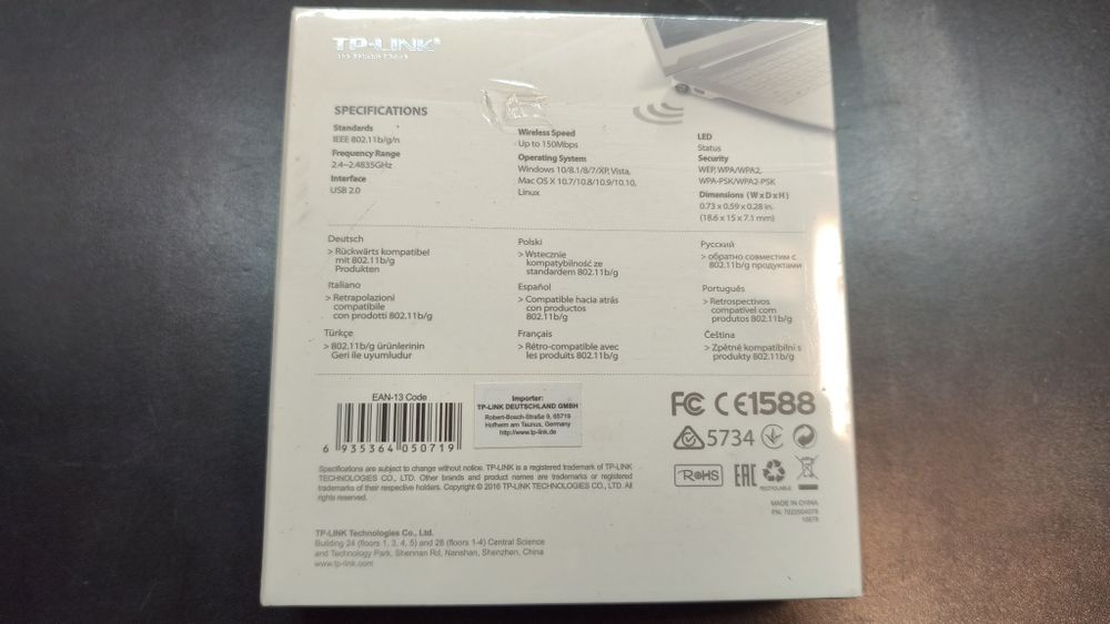 Adaptador USB Nano Wireless N TP-Link TL-WN725N (NOVO e SELADO)