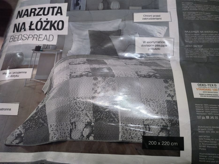 Narzuta na łóżko 200x220cm Dwustronna
