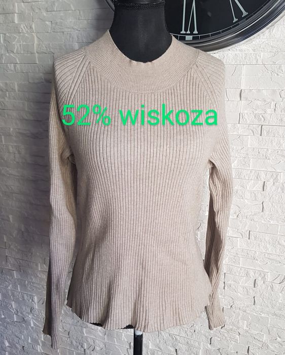 Lindex beżowy sweterek z półgolfem