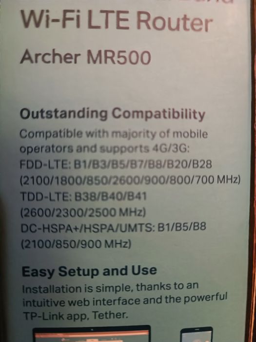 TP-Link Archer MR500 + antena LTE 10m