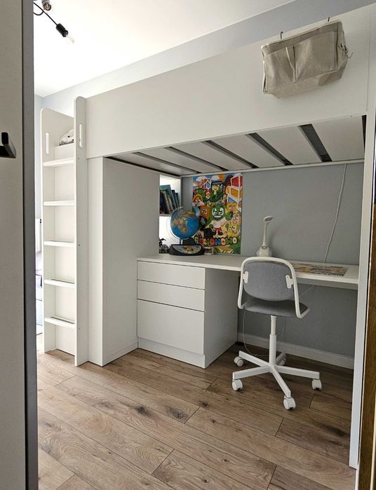Łóżko piętrowe z biurkiem IKEA SMASTAD