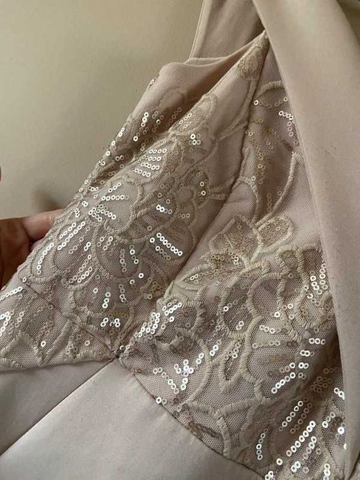Lipsy london nude krem pastele dluga maxi suknia s m 36 38 rybka