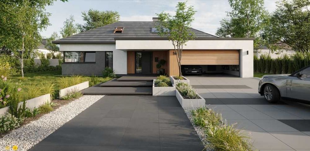 Duża płyta tarasowa, podjazdowa OPTIMA 90x90x8 cm melanż kolorów BRUK SA NOWOŚĆ