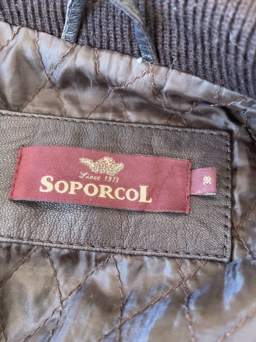 Casaco couro castanho