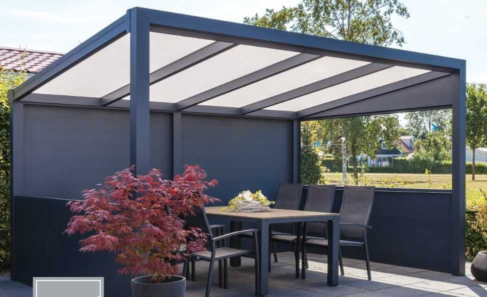 Wolnostojące zadaszenie tarasu Ribolla – aluminium + poliwęglan
