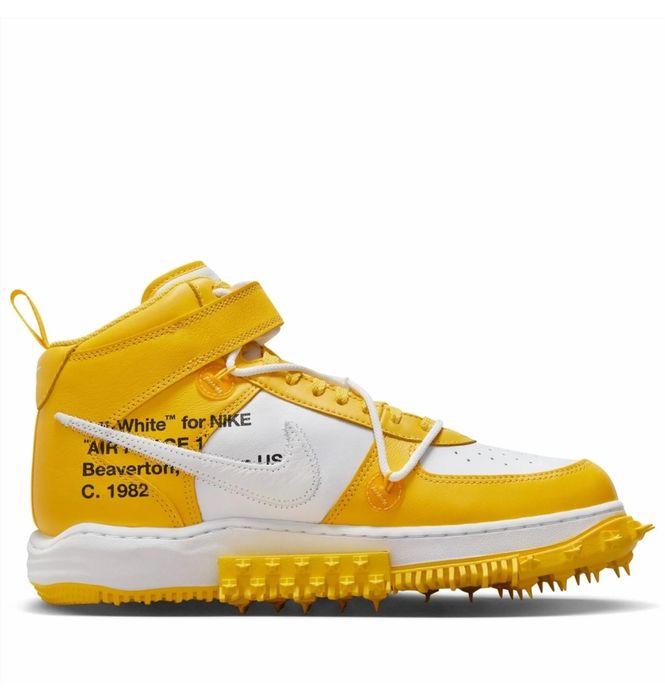 Кросівки чоловічі Nike X Off-White™ Air Force 1 Mid Sp Lthr Yellow/White DR0500-101