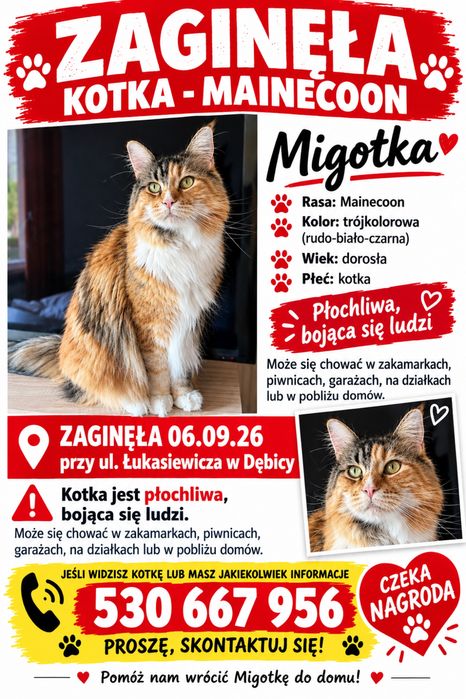 Zaginęła kotka Migotka