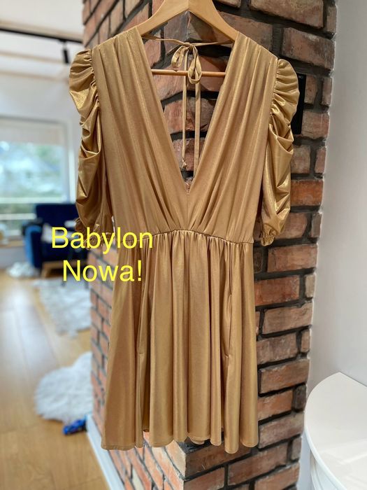 Sukienka Babylon złota krótka