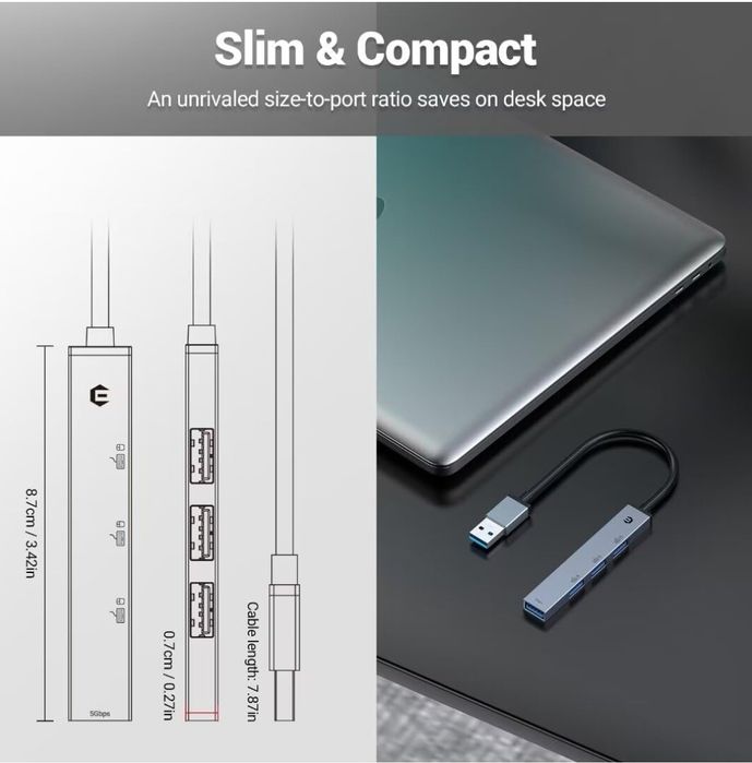 Nowy HUB USB 4 porty 3.0/2.0 HB053 – szybki, kompaktowy